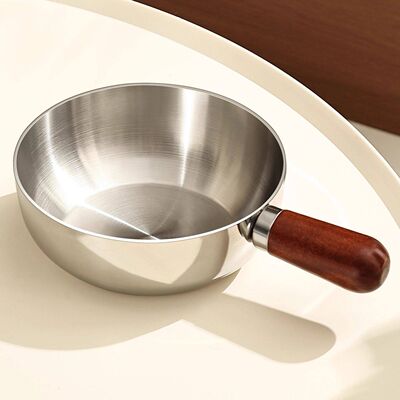 【清仓中】316三层钢泡面碗一人食锅沙拉碗胡桃木手柄家用耐高温