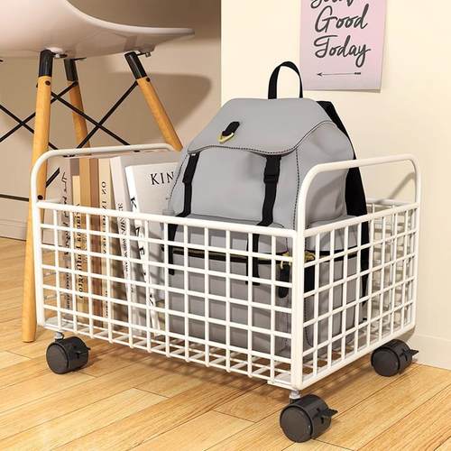 书籍箱子神器筐装书书本放书包桌下教室用学生收纳盒带轮子可移动