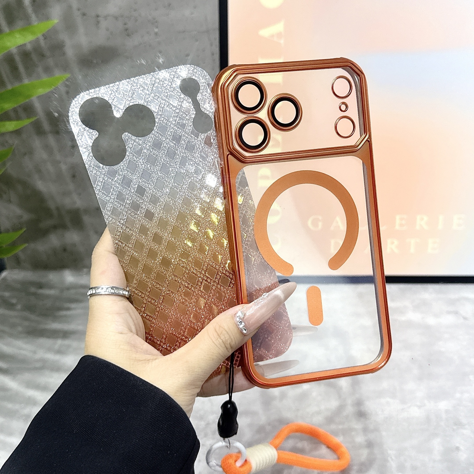 iPhone17promax透明渐变手机壳苹果16puls/15plus/14plus磁吸防摔保护套iphne14奢华时尚女款苹果15PM苹果16