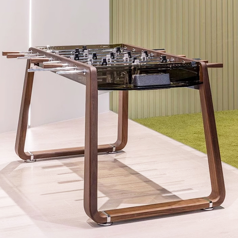 意式足球桌玻璃标准游戏八杆双人对抗台室内伸缩桌上足球高端会所