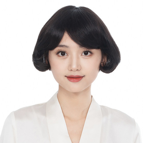 娇滴滴假发甜美波波头直发甜美
