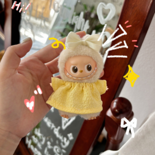 mini心底密码娃衣发饰配件labubu拉布布四代迷你小衣服连衣裙套装