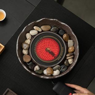 小型雨花石电热茶炉家用室内煮茶烤茶炉 围炉煮茶电陶炉烧水壶套装