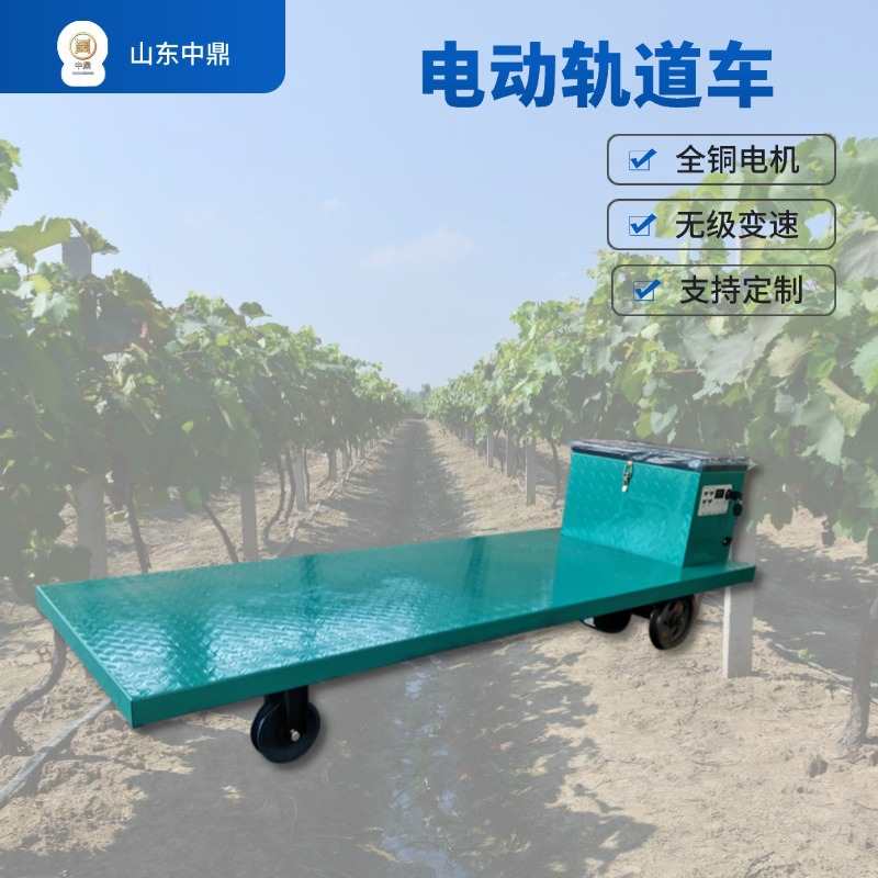 搬运车拖车轻便葡萄园小板车万向轮农用电动手推车平板双轨运输车