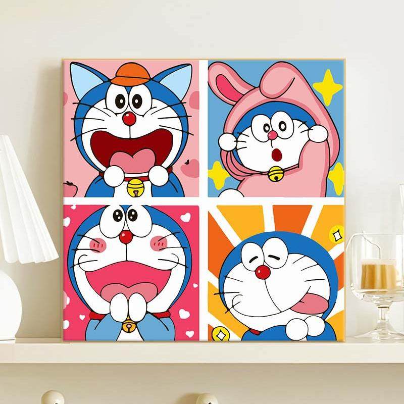 现货一件DIY数字油画手工填色丙烯油彩抖店彩绘爆款卡通