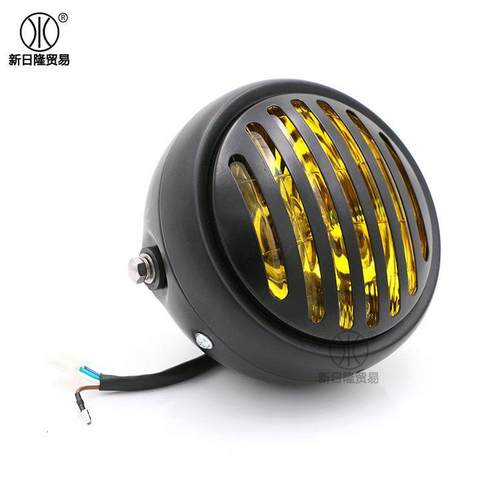 CG125改装复古大灯GN125复古黑壳圆前大灯摩托车配件大灯阑珊