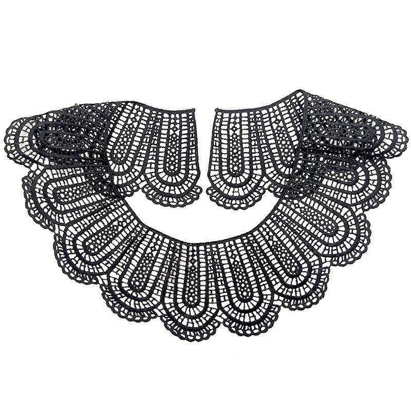 牛奶丝刺绣假领子立体镂空绣花衣领DIY花边辅料水溶蕾丝胸花大花