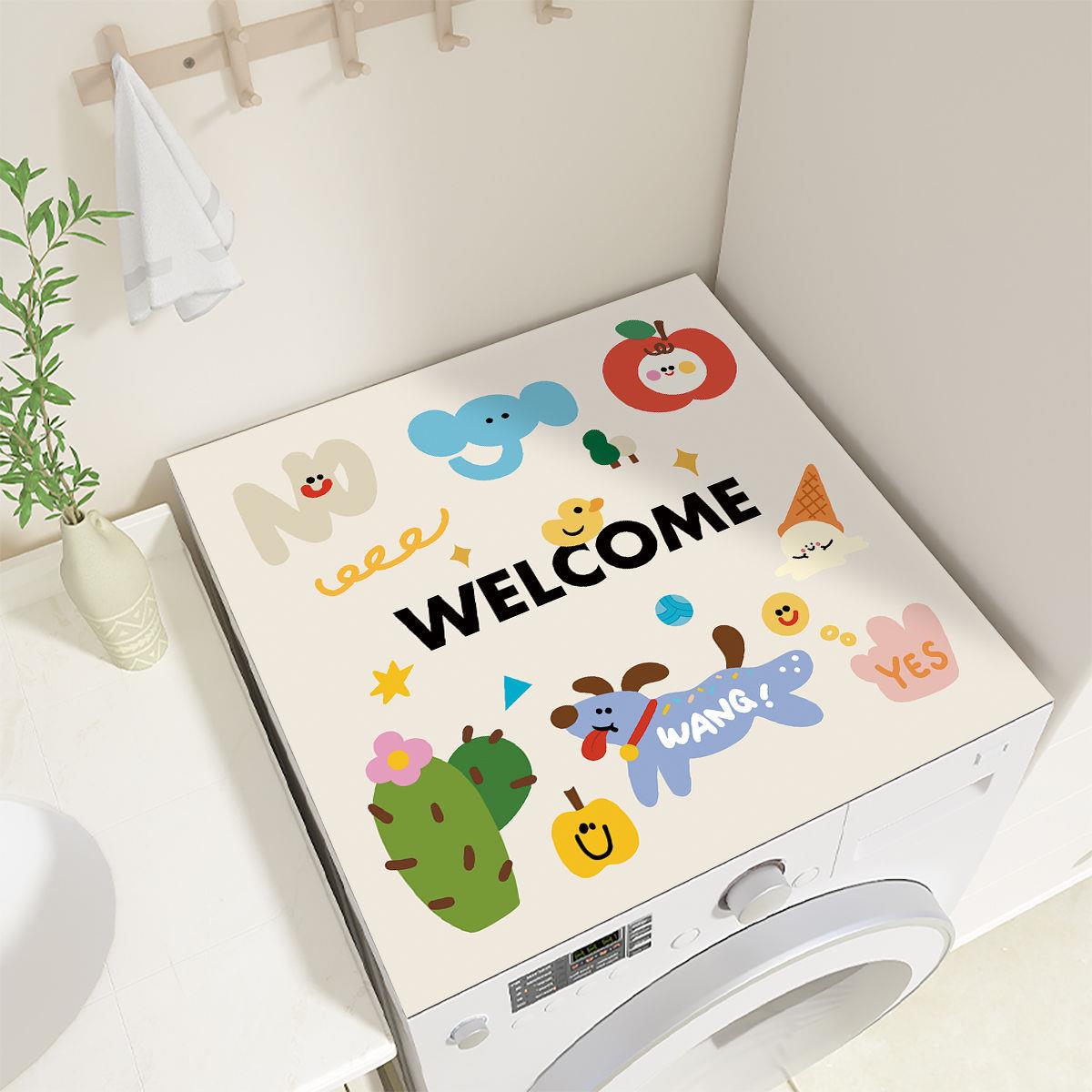 硅藻泥滚筒洗衣机盖垫防水防尘防滑垫冰箱盖布床头柜垫吸水