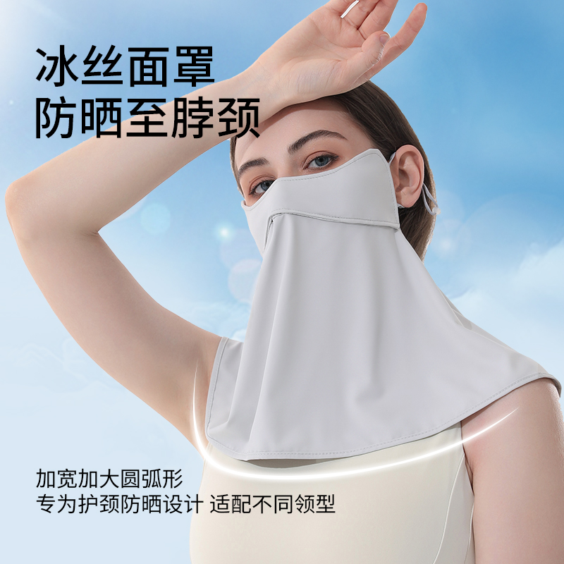 夏季防晒面罩女全脸防紫外线冰丝腮红护颈护眼角加长款透气脸罩女