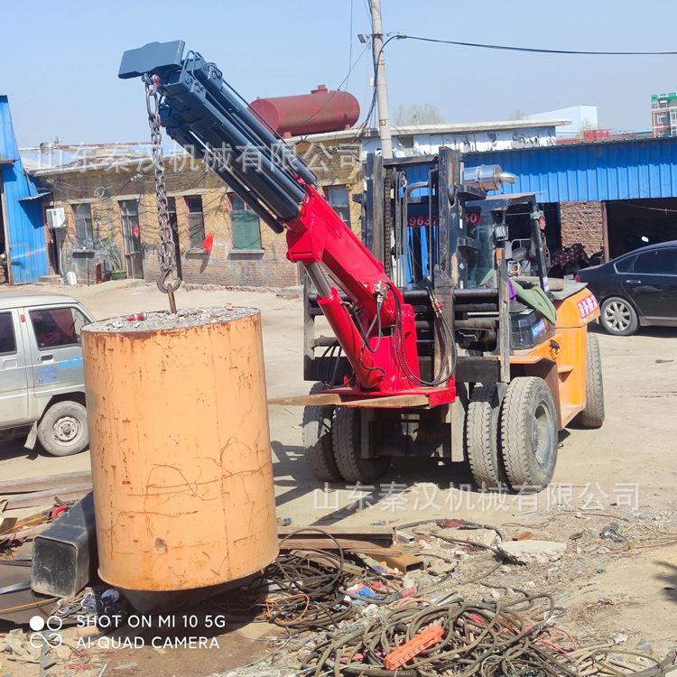 压伸 缩飞臂吊 可向外墙维修用叉车升高吊臂7转节液门架起重吊臂