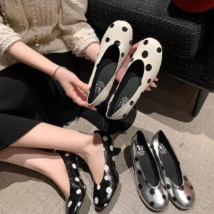 百搭玛丽珍鞋 单鞋 买1赠3 圆头气质时尚 范戈希跟6CM牛皮羊皮法式