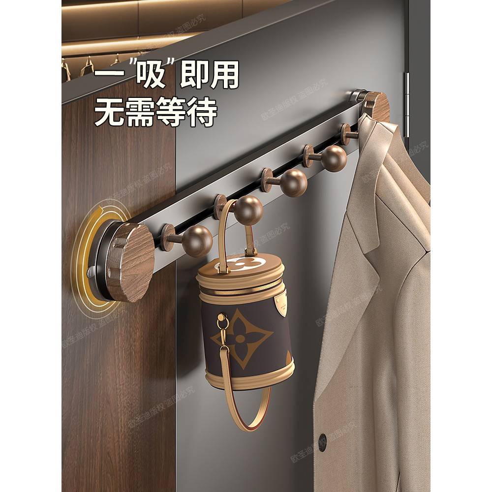 官方旗舰店厨房专用挂钩一排式吸盘门后免打孔置物架挂衣架墙上壁