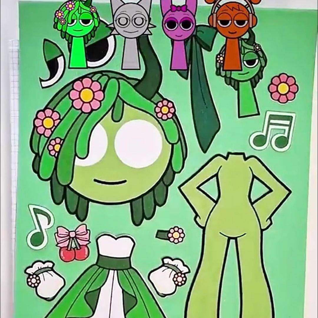 【天猫正品】女生公主女孩贴纸书益智换装画节奏盒子的Sprunki贴游戏手工DIY解压材料包