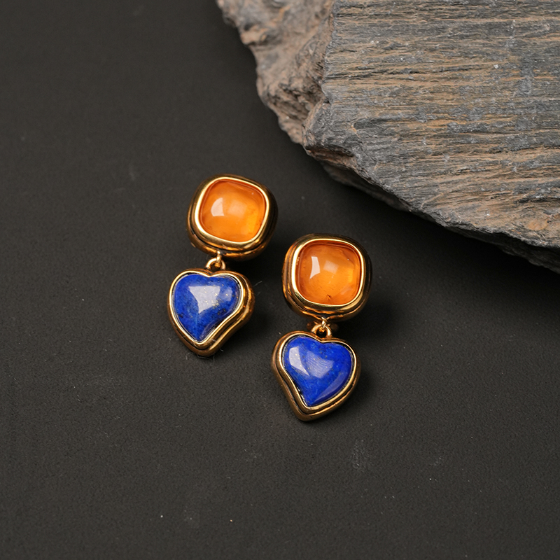 合金镀24K黄金岩石水晶青金石