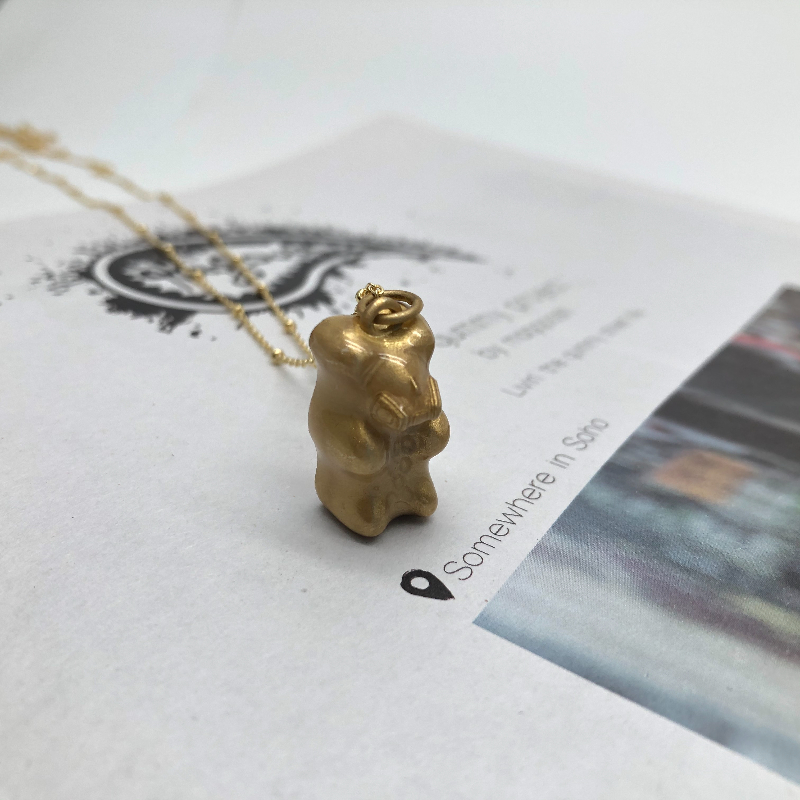 Maggoosh · Gummy 特别款 金色 Mask小熊 项链［希腊设计师］