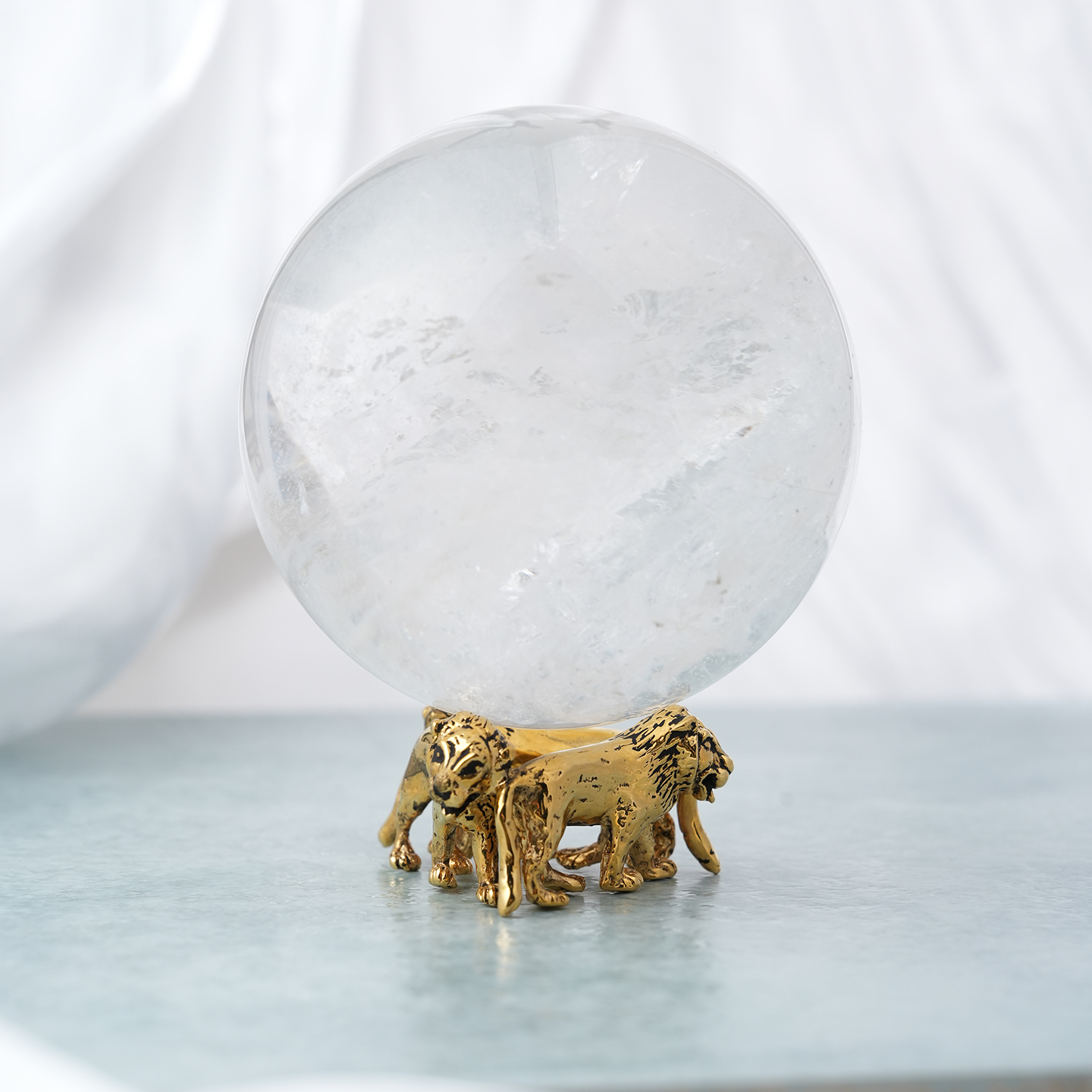 Goossens天然水晶三狮水晶球