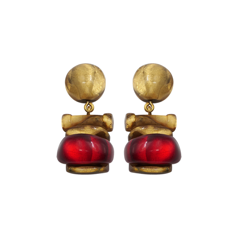 Dominique Denaive · 红色 耳夹 （无需耳洞）［法国设计师］