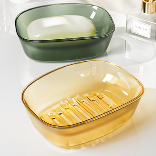 卫生间收纳香皂盒皂碟 家用肥皂盒架子双层轻奢风沥水免打孔壁挂式