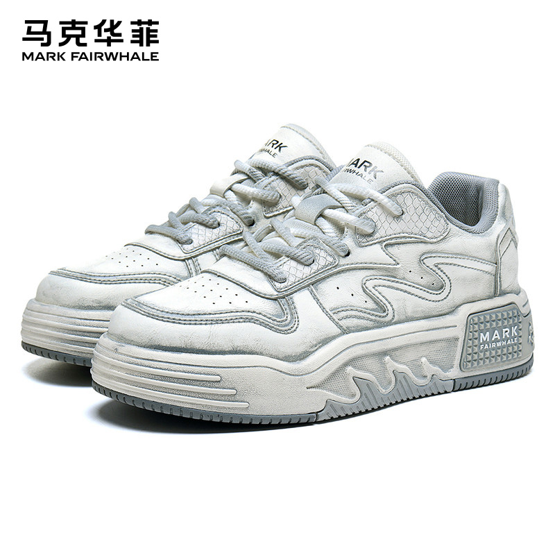 马克华菲男鞋2025夏季透气板鞋男