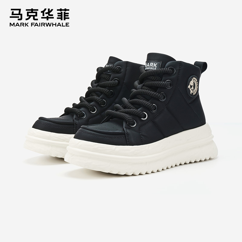 马克华菲板鞋男鞋冬季新款男士厚底增高软底男鞋运动休闲鞋子男潮
