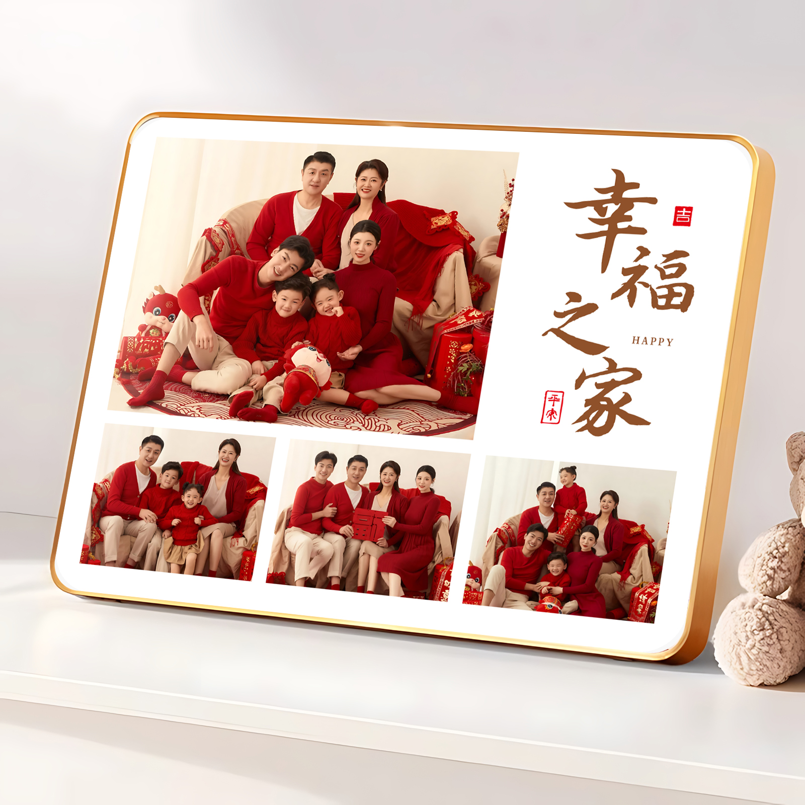 摆台照片定制全家福多宫格相框挂墙纪念洗照片打印加相框水晶放大