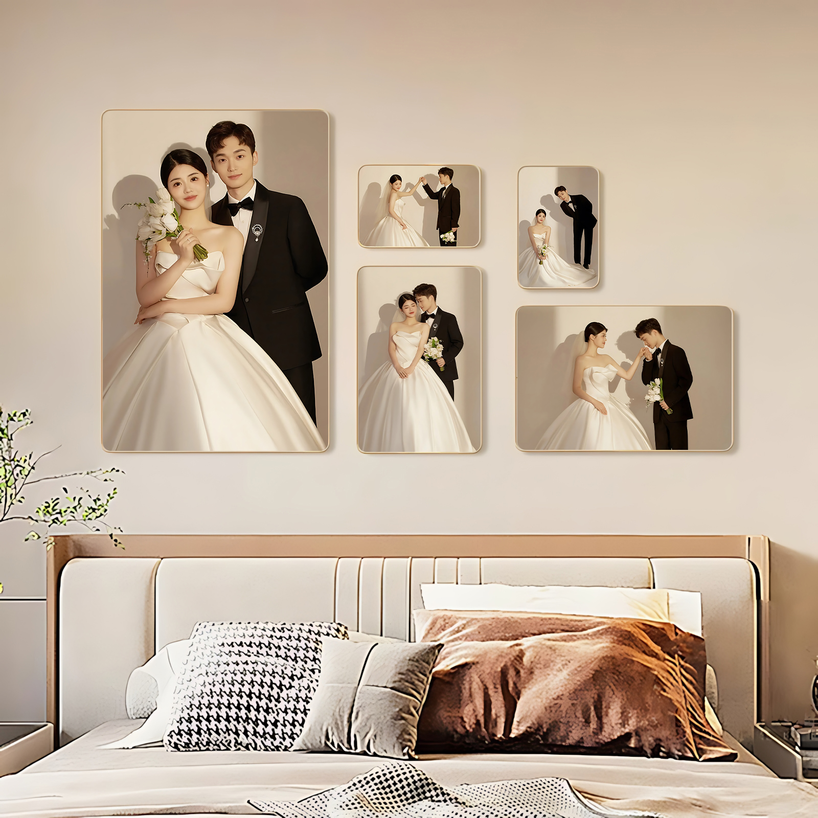 照片墙简约婚纱照装饰客厅卧室餐厅创意挂墙组合沙发相框冲洗定制