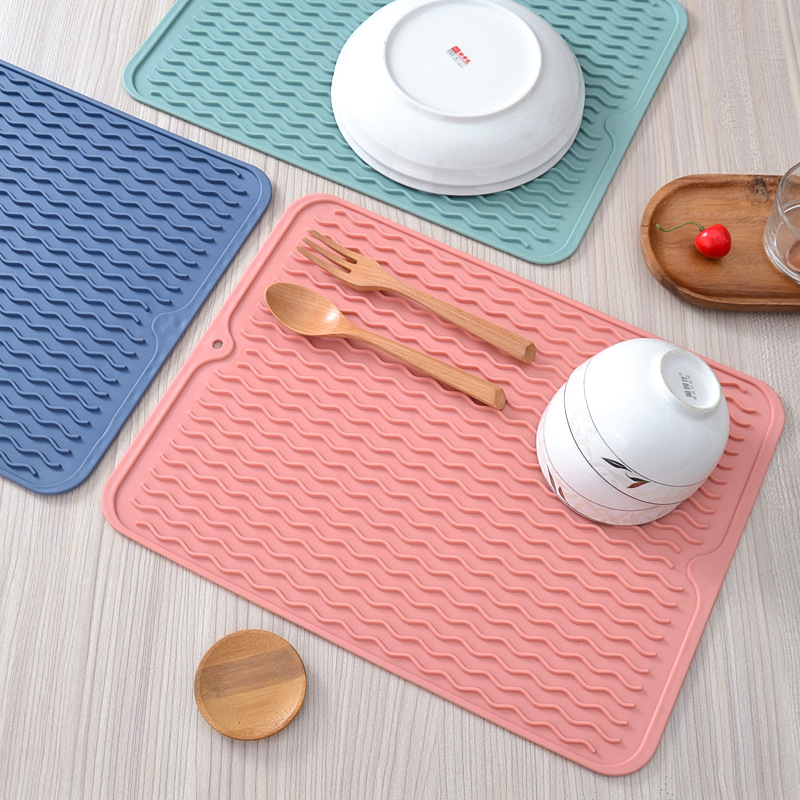 防滑餐桌垫大号方形厨房折叠沥水垫子沥水垫家用隔热垫TPR防烫垫