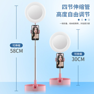 支架补光灯带化妆镜环形网红桌面手机支架拍照当台灯