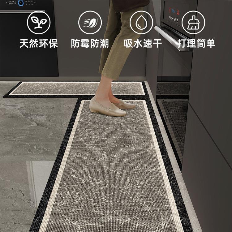 厨房防滑地垫硅藻泥吸水吸油长条耐脏脚垫浴室卫生间门口防摔垫子
