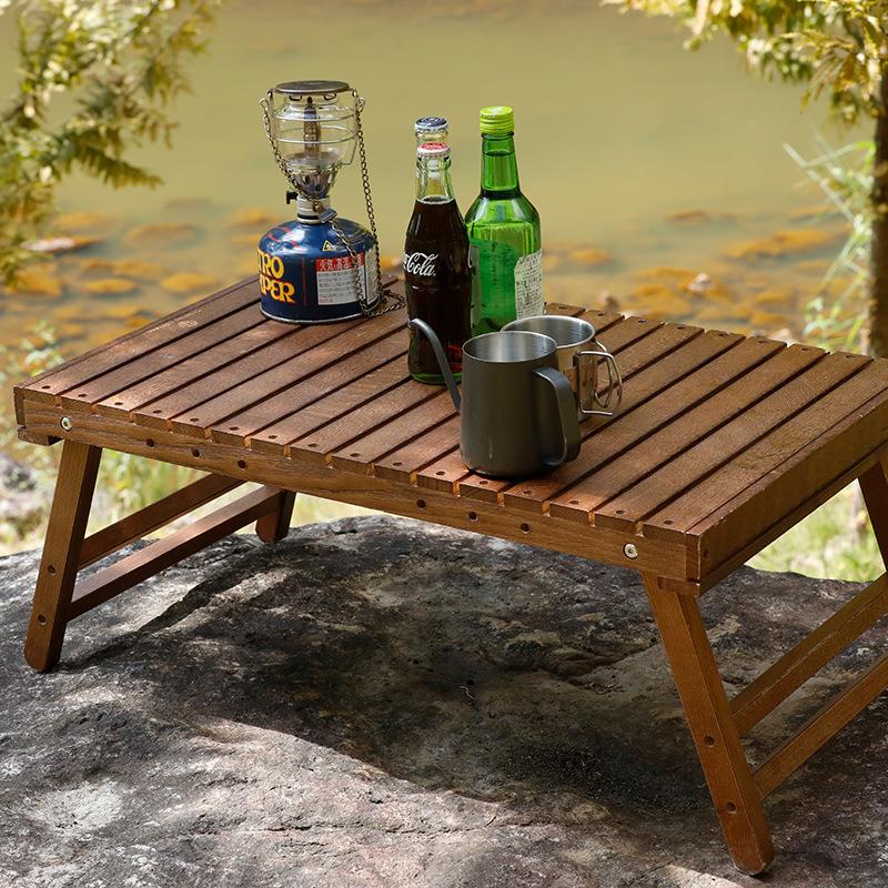 实木几户外榉调节桌实木桌便携折叠桌露小营烧烤小桌驾子自游置物