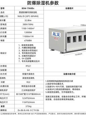 爆防除湿机960L顶式验室石BSW-7960油化工吊制厂快速实除湿厂家直