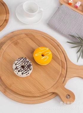 日式QKD寸9寸171寸质圆形木披萨盘竹木托盘木披萨盘实披木萨板烧