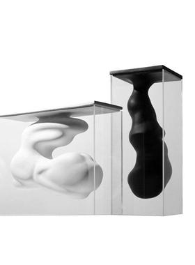 简约现代黑白色亚克力抽象云朵花器摆件家居客厅电视柜桌面装饰品