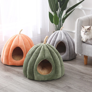保暖封闭式 猫窝冬季 猫窝大号可拆洗蒙古包南瓜猫窝猫用品