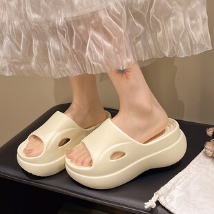 户外7cm矮子乐百搭沙滩凉鞋 女夏外穿海滩凉拖鞋 厚底增高拖鞋 时尚