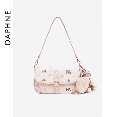 Daphne/达芙妮时尚可爱单肩包甜美风斜挎包女士通勤法棍包包25012