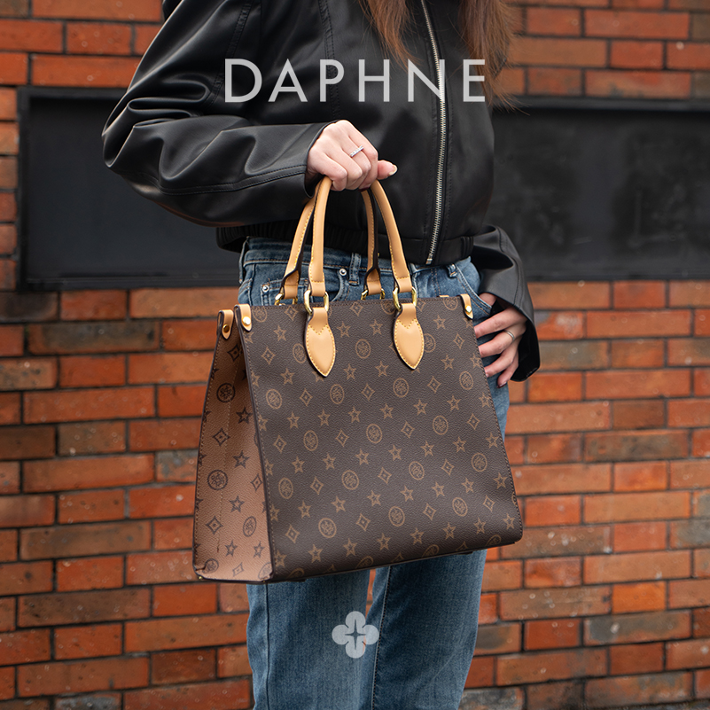 达芙妮Daphne经典印花百搭单肩斜挎手提包大容量托特包DFN10354