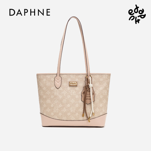 达芙妮托特包女式 通勤单肩大容量学生轻便休闲老花手提包 2025新款