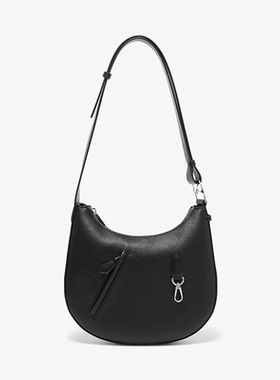 达芙妮Daphne黑色时尚简约潮流百搭单肩斜挎包6124183078/10181