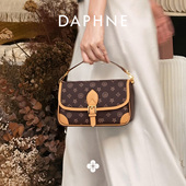 女时尚 Daphne 达芙妮印花法棍单肩新款 通勤斜挎包腋下老花包10351