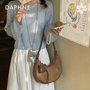 Daphne达芙妮秋冬时尚女百搭单肩包精致时尚通勤腋下包斜挎新月包