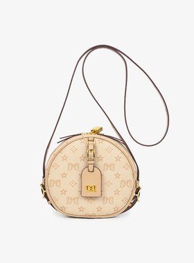 达芙妮Daphne时尚百搭印花经典小圆饼包斜挎包10309