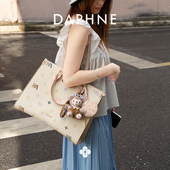 Daphne 达芙妮2025新款 女百搭通勤印花女士大容量单肩托特包25007