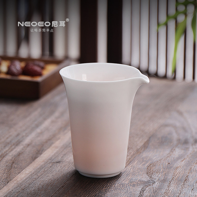 NEOEO尼耳白瓷羊脂玉茶具公道杯分茶器茶海盖碗公杯过滤茶漏泡茶