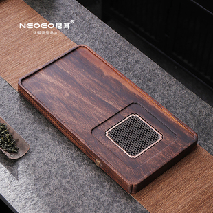 NEOEO尼耳胡桃木茶盘实木家用中式小型干泡茶台蓄排两用茶具托 托