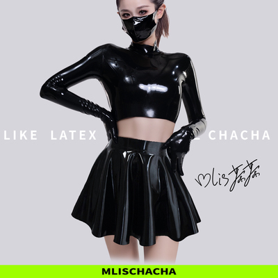 MLISCHACHA-mlis茶茶定制乳胶上衣包臀短裙百褶裙2款-马来胶latex
