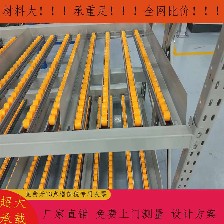 胶框产品专用滑轮式流利式货架式流利条式货架先进先出货架