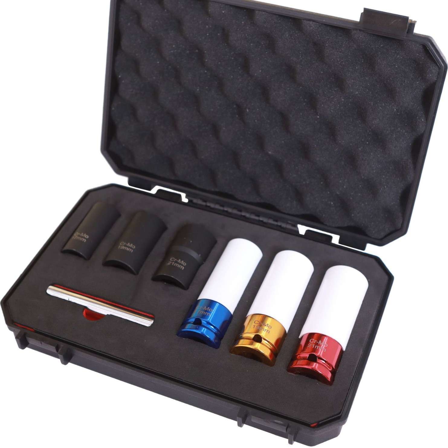 1/2气动加长轮胎螺丝风炮套筒轮毂防刮花反牙反螺旋17/19/21mm