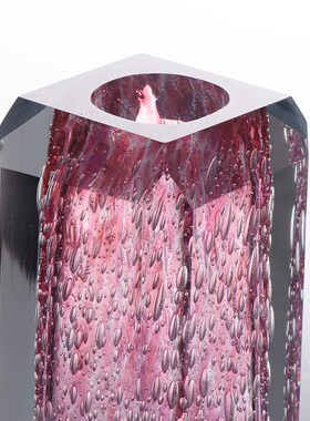 GOGEN. 高i艮紫色切面琉璃花瓶 高级感轻奢客厅玄关加厚艺术花