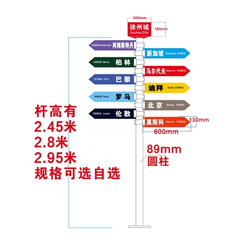 景区公园c网红路牌导向牌路标方向指示牌户外指引牌标识指路牌打